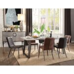 Aluminum Kaylia Dining Table 70105 by ACME Luxury Dining Tables Mobilia Cleopatra 13 Aluminum Kaylia Dining Table 70105 by ACME 13