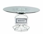 Noralie Round Criss Cross Pedestal Dining Table by ACME Dining Room Furniture Mobilia Cleopatra 11 Noralie Round Criss Cross Pedestal Dining Table by ACME 11