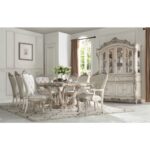 Golden Ivory Gorsedd Dining Table 67440 by ACME Luxury Dining Tables Mobilia Cleopatra 14 Golden Ivory Gorsedd Dining Table 67440 by ACME 14