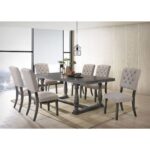 Weathered Oak Bernard Dining Table 66185 by ACME Luxury Dining Tables Mobilia Cleopatra 8 Weathered Oak Bernard Dining Table 66185 by ACME 8