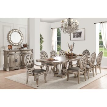 Antique Silver Finish Northville Dining Table 66920 by ACME