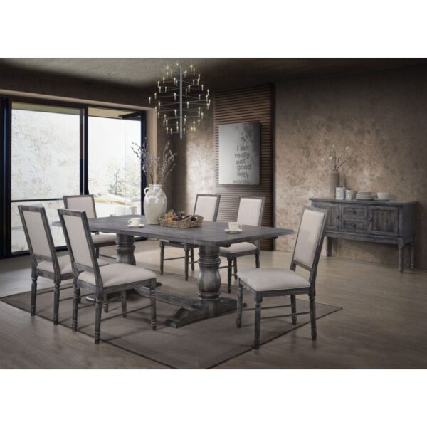Weathered Gray Leventis Dining Table 66180 by ACME - Image 5