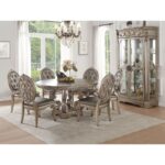 Leather & Antique Silver Finish Northville Side Chair 66922 by ACME 8