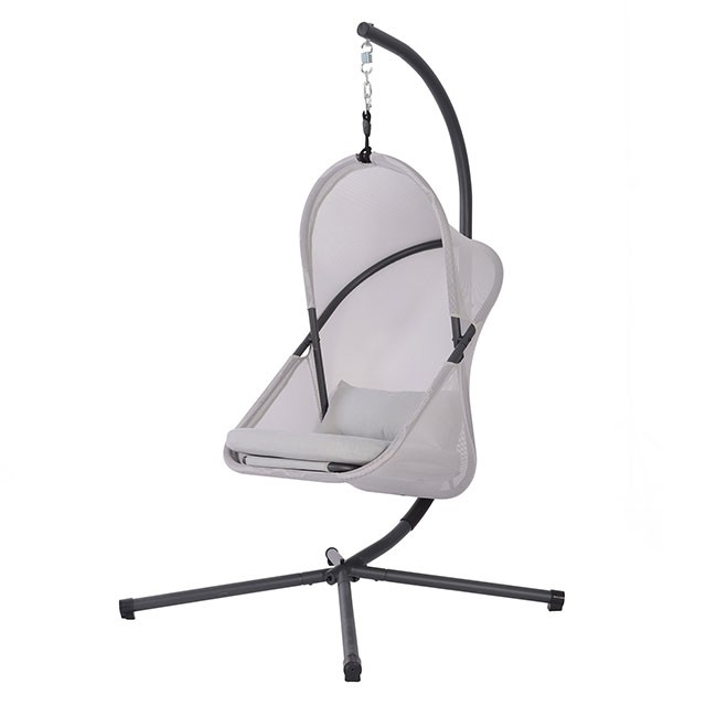 Light Gray CRUSH SWING CHAIR GM-1011LG BY Furniture of America.