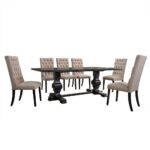 Tan Linen Morland Side Chair 74647 by ACME Dining Chair & Bench Mobilia Cleopatra 8 Tan Linen Morland Side Chair 74647 by ACME 8