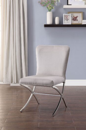 Daire Side Chair in Beige Velvet 71182 by ACME