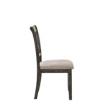 Beige Fabric Claudia II Side Chair 71882 by ACME Dining Chair & Bench Mobilia Cleopatra 13 Beige Fabric Claudia II Side Chair 71882 by ACME 13