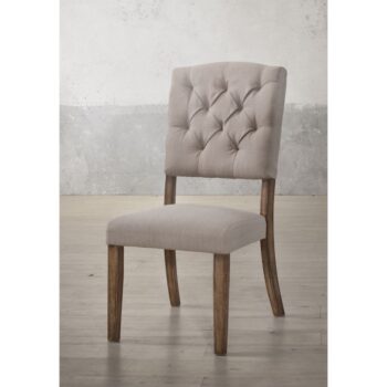 Beige Linen Bernard Side Chair 66187 by ACME