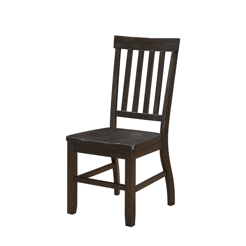 Rustic Walnut Maisha Side Chair 61032 by ACME