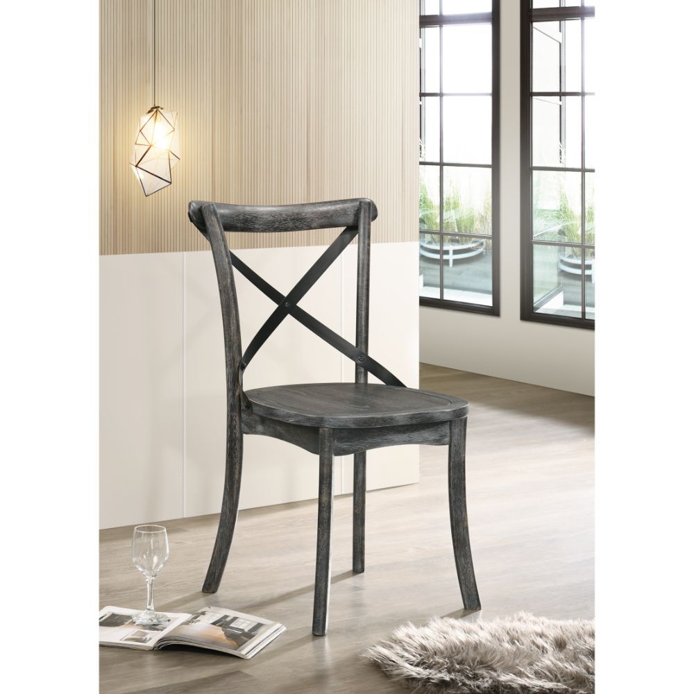 Rustic Gray Kendric Side Chair 71897 by ACME