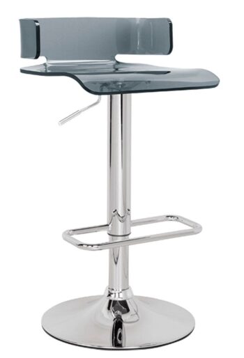 Gray & Chrome Rania Stool by ACME