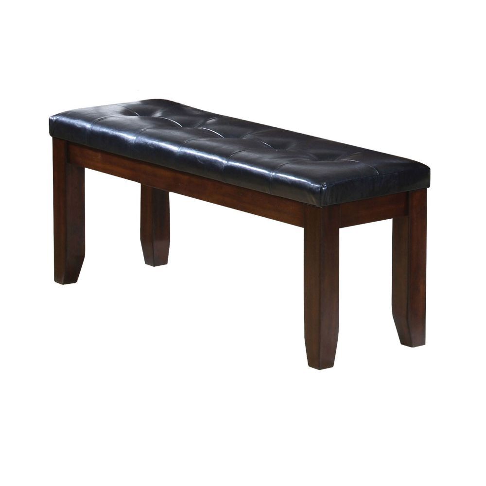 Black PU & Cherry Urbana Bench by ACME