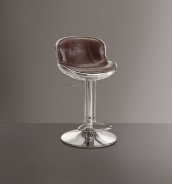 Brancaster Stool With Round Metal Base by ACME