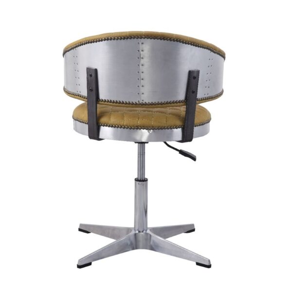 Brancaster Turmeric Leather Adjustable Stool With Swivel by ACME - Image 2
