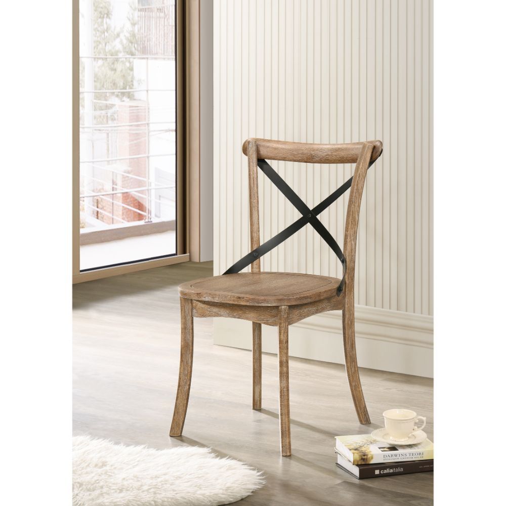 Rustic Oak Kendric Side Chair 71777 by ACME