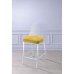 Yellow Velvet & Chrome Nadie II Counter Height Chair (2Pc) by ACME 11