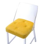 Yellow Velvet & Chrome Nadie II Counter Height Chair (2Pc) by ACME 12