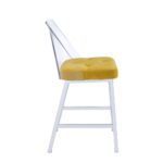 Yellow Velvet & Chrome Nadie II Counter Height Chair (2Pc) by ACME 13
