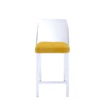 Yellow Velvet & Chrome Nadie II Counter Height Chair (2Pc) by ACME 14