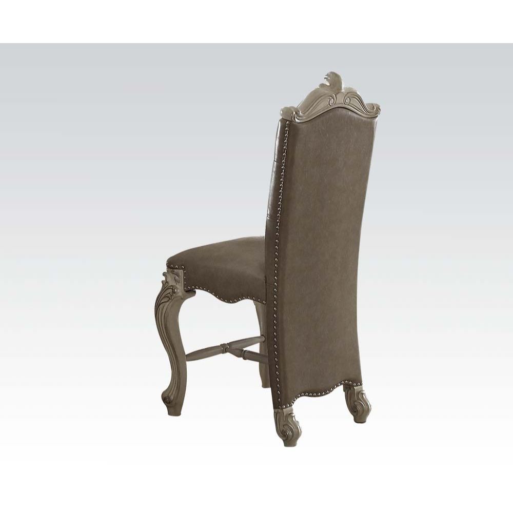 Bone White Leather Versailles Counter Height Chair 61152 by ACME