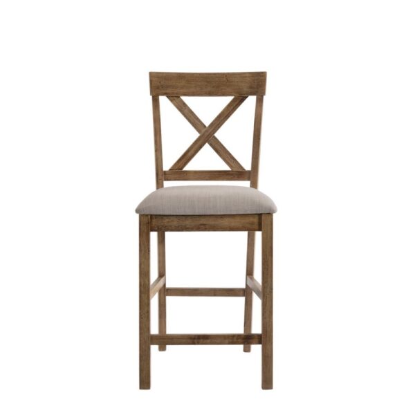 Tan Linen Martha II Counter Height Chair 70832 by ACME - Image 3
