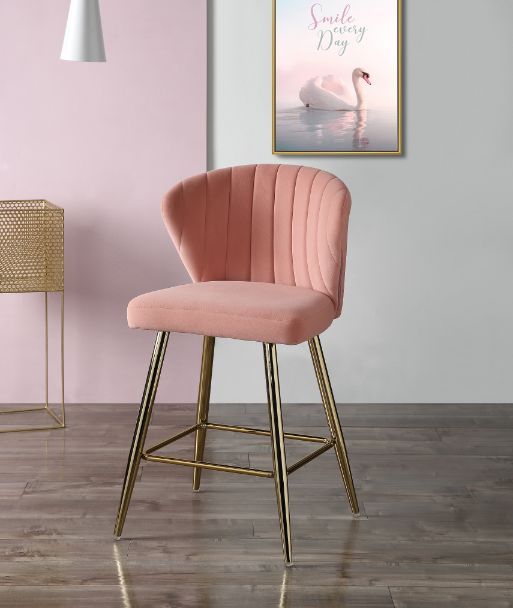 Pink Rizgek Counter Height Chair by ACME 7