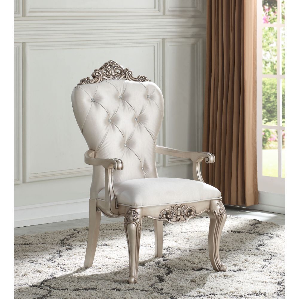Cream Fabric Gorsedd Arm Chair 67443 by ACME