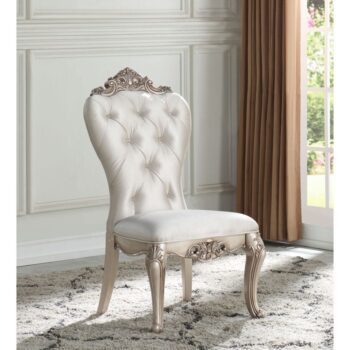 Cream Fabric Gorsedd Side Chair 67442 by ACME