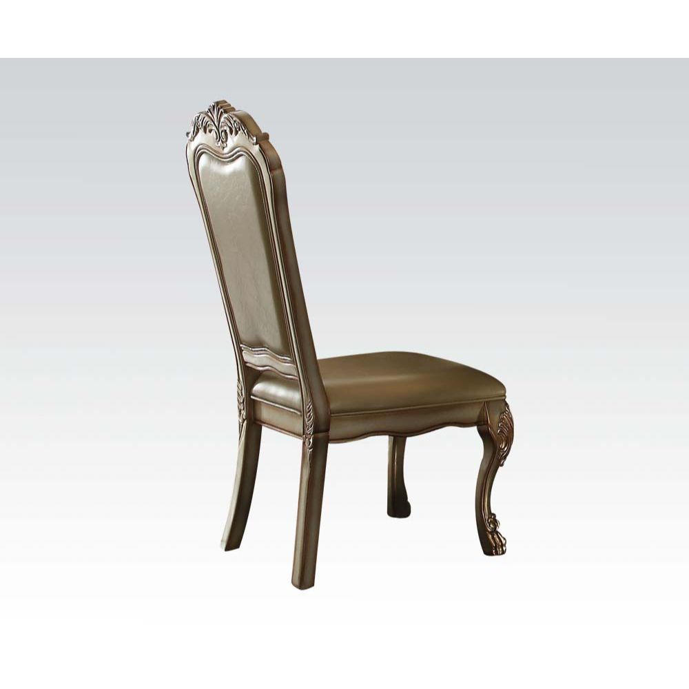 Bone Leather/Fabric Dresden Side Chair 63153 by ACME