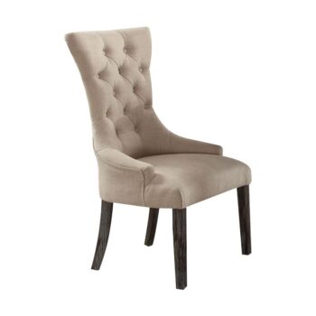 Beige Linen & Weathered Espresso Finish Gerardo Dining Chair 60823 by ACME