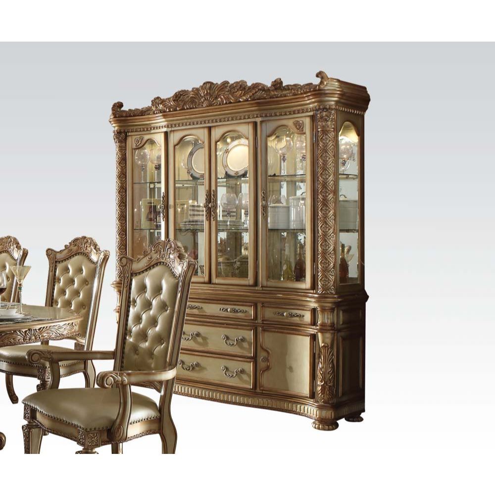 Vendome Buffet & Hutch in Gold Patina 63005 by ACME