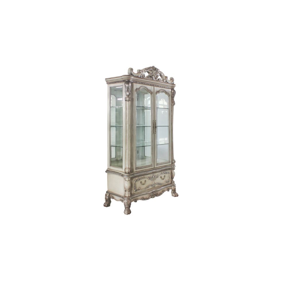 Vintage Bone White Finish Dresden Curio 68182 by ACME