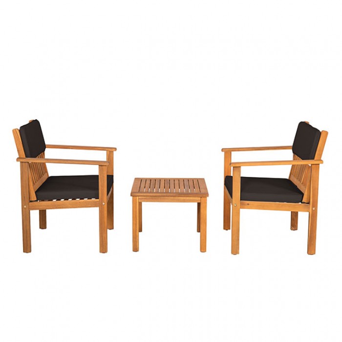Natural/Black NOTO 3 PC. PATIO SET GM-1018-3PK BY Furniture of America.