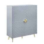Gray High Gloss Gaines Cabinet by ACME Accent Console Tables Mobilia Cleopatra 12 Gray High Gloss Gaines Cabinet by ACME 12