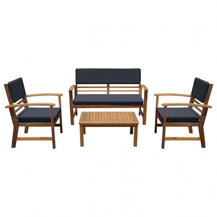 Denim Blue HANA 4 PC. PATIO SET GM-1020BL-4PK BY Furniture of America.