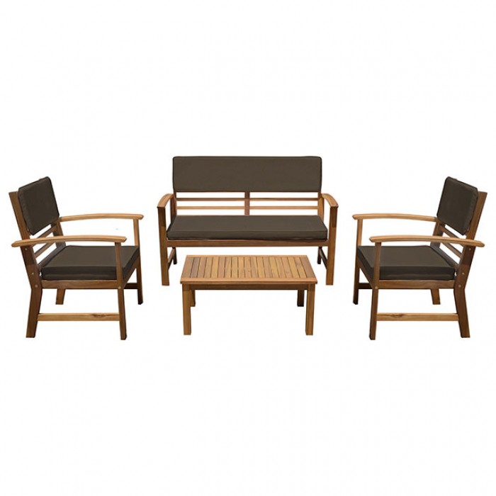 Brown HANA 4 PC. PATIO SET GM-1020BR-4PK BY Furniture of America.