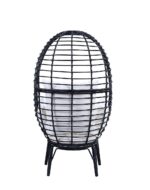 Light Gray Fabric & Black Finish Penelope Patio Lounge Chair OT01098 by ACME Chair & Bench Mobilia Cleopatra 14 Light Gray Fabric & Black Finish Penelope Patio Lounge Chair OT01098 by ACME 14
