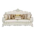 Pearl White Synthetic Leather Adara Sofa W/7 Pillows by ACME 12
