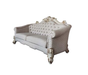 Vendome II Sofa With 6 Pillows in Ivory Fabric LV01329 by ACME