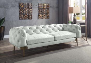 White Leather Ragle Sofa LV01021 by ACME