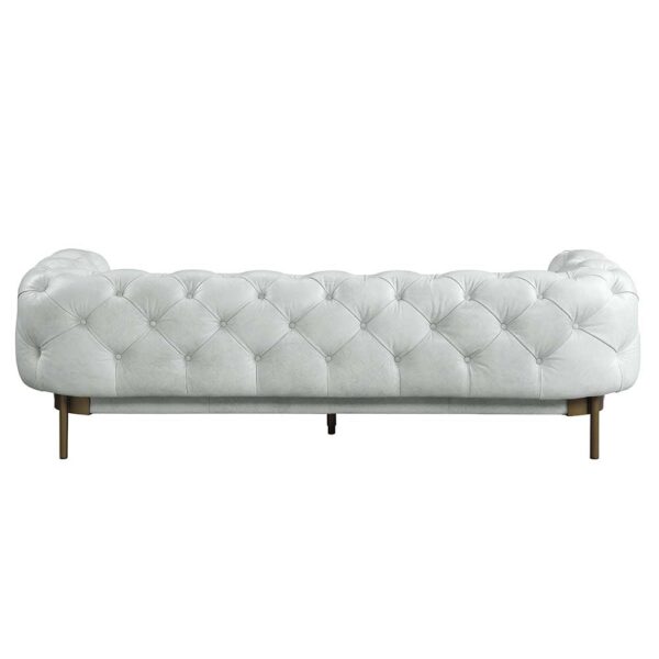 White Leather Ragle Sofa LV01021 by ACME - Image 4