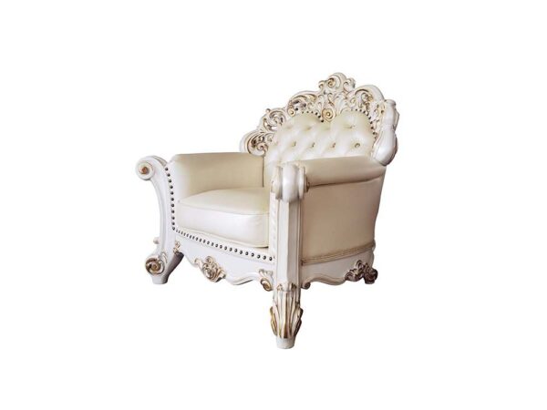 Vendome Chair With Pillow in Champagne Leather LV01326 by ACME - Image 5