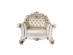Vendome Chair With Pillow in Champagne Leather LV01326 by ACME 18