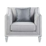 Light Gray Linen Katia Chair W/Pillow LV01051 by ACME Living Chairs Mobilia Cleopatra 12 Light Gray Linen Katia Chair W/Pillow LV01051 by ACME 12