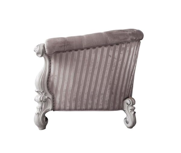 Ivory Fabric & Bone White Finish Versailles Chair W/2 Pillows LV01396 by ACME - Image 3