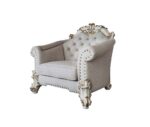 Vendome II Chair With 2 Pillows in Ivory Fabric LV01331 by ACME Living Chairs Mobilia Cleopatra 18 Vendome II Chair With 2 Pillows in Ivory Fabric LV01331 by ACME 18