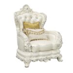 Pearl White Synthetic Leather Adara Chair W/2 Pillows by ACME 13