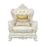 Pearl White Synthetic Leather Adara Chair W/2 Pillows by ACME 14