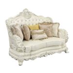 Pearl White Synthetic Leather Adara Loveseat W/5 Pillows by ACME 11