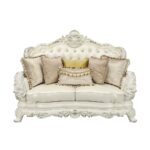 Pearl White Synthetic Leather Adara Loveseat W/5 Pillows by ACME 12